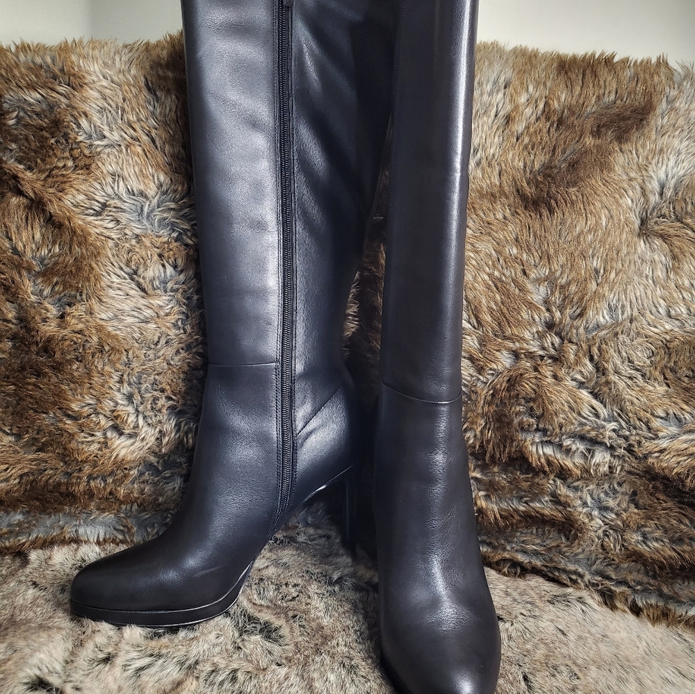 Nine West Black Heeled Knee-High Boots